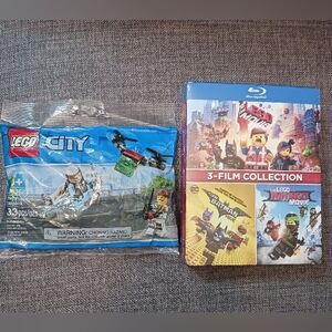 Lego City Sky Police Jetpack 33pcs #30362 & LEGO 3 Movie Collection Blu-ray New